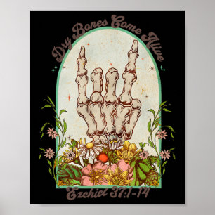 Affiche Halloween Squelette Sèche Os Arrivent Bible Vers