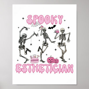Affiche Halloween squelette Thérapie de la peau Esthétique