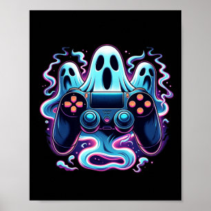 Affiche Halloween Squelette Zombie Contrôleurs de jeu mama