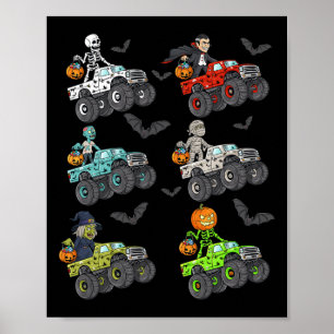 Affiche Halloween Squelette Zombie équitation Monster Cami
