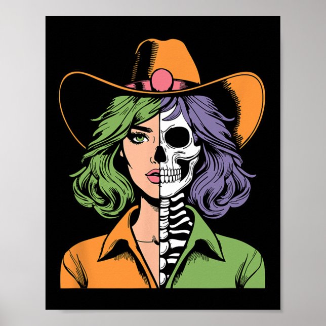 Affiche Halloween squelettique (Devant)