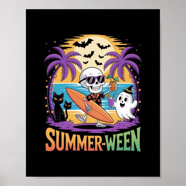Affiche Halloween Squelettique de Summerween (Devant)