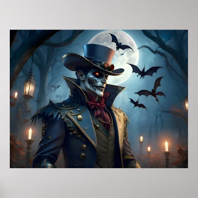Affiche Halloween Steampunk Southern Gothic Zombie (Devant)