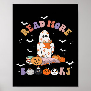 Affiche Halloween Super Lire plus Livres mignon Boo Ghost