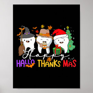 Affiche Halloween Thanksgiving Noël Enfants Hommes De