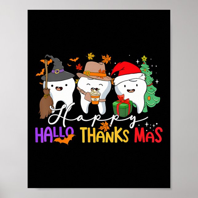 Affiche Halloween Thanksgiving Noël Enfants Hommes De (Devant)