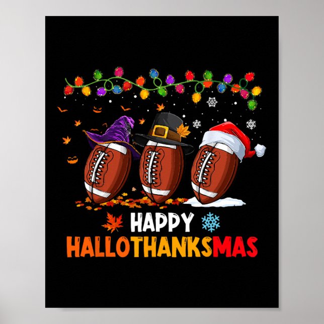 Affiche Halloween Thanksgiving Noël Hallothanksmas Fo (Devant)