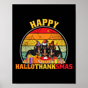 Affiche Halloween Thanksgiving Noël Wiener Joyeux Hall