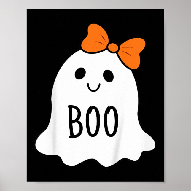 Affiche Halloween Toddler Fantôme De Boo Avec Une Bow Girl (Devant)