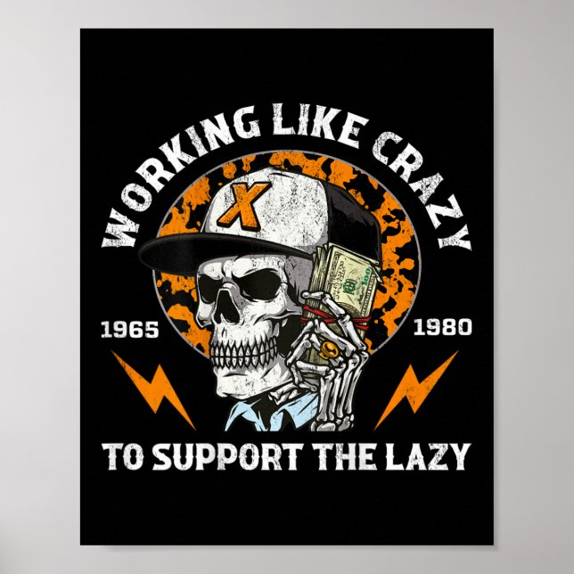 Affiche Halloween Travailler Comme Fou Pour Soutenir Le La (Devant)
