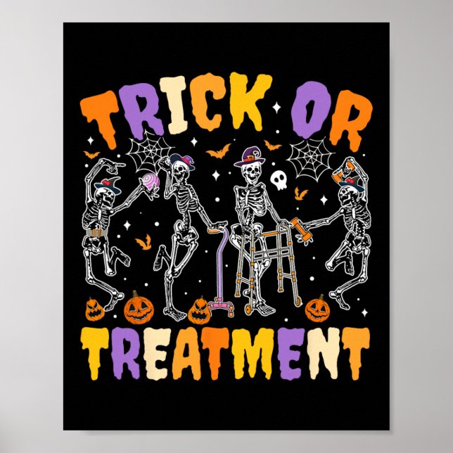Affiche Halloween Trick Ou Traitement Pt Thérapie Physique (Devant)