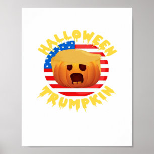 Affiche Halloween Trumpkin drôle Citrouille parodie
