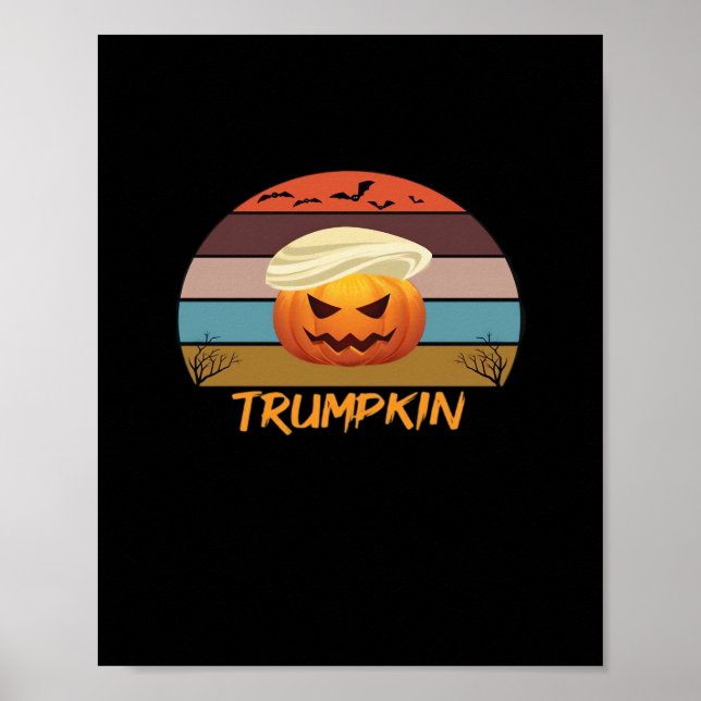 Affiche Halloween Trumpkin nous Vintage (Devant)