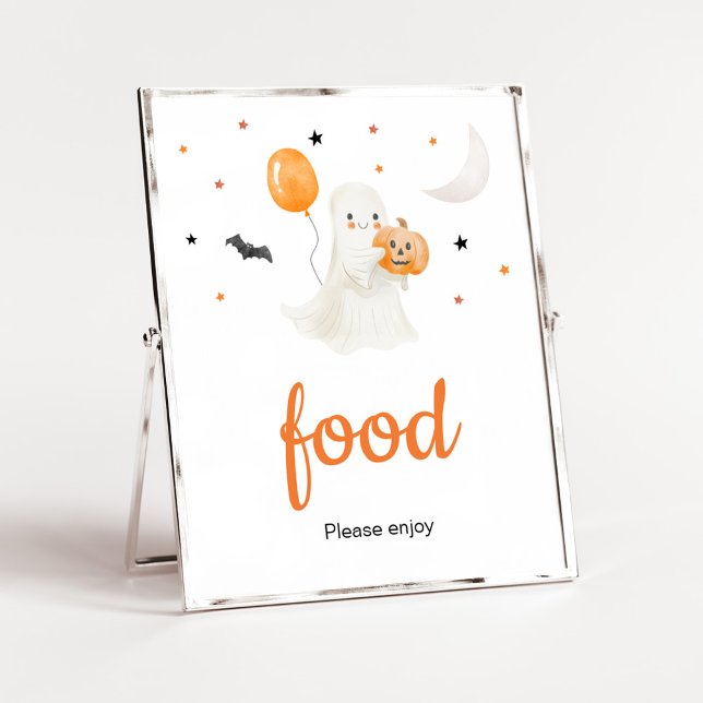 Affiche Halloween Un Petit Boisson Baby shower Nourriture (A Little Boo Baby Shower Food Sign)
