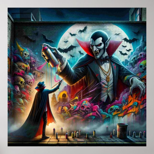 Affiche Halloween Vampire (Devant)