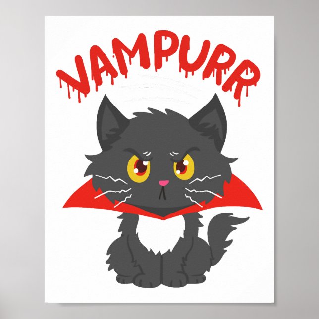 Affiche Halloween Vampire Cat (Devant)