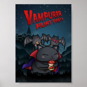 Affiche Halloween Vampire Cat Vampurr