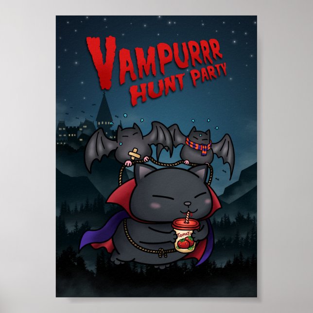 Affiche Halloween Vampire Cat Vampurr (Devant)