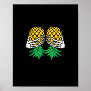 Affiche Halloween vers le haut vers le bas de l'ananas squ