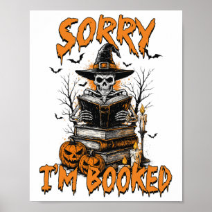 Affiche Halloween Vibes Lecture Livre Lover Bookie Désolé