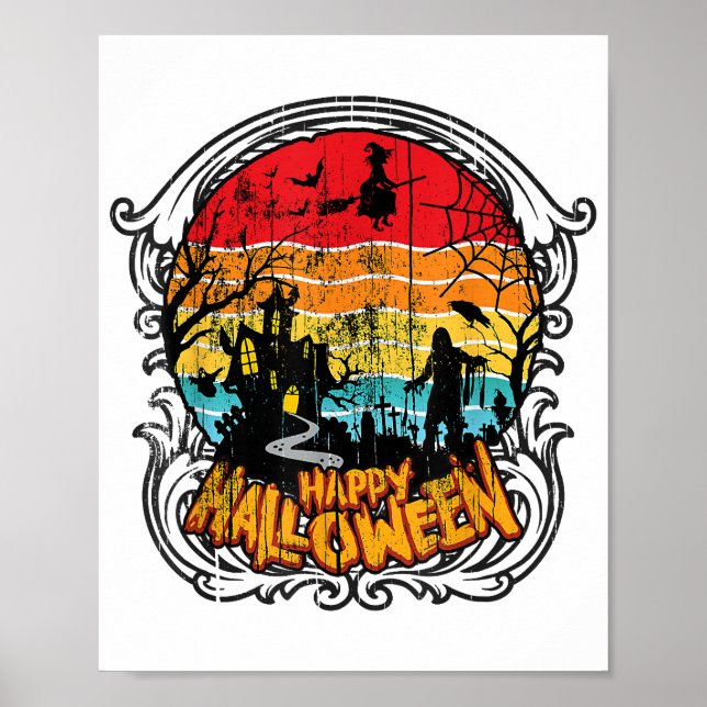 Affiche Halloween Vintage rétro - Halloween Vintage (Devant)