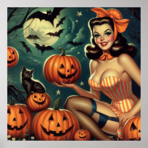 Affiche Halloween vintage vers le haut