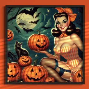 Affiche Halloween vintage vers le haut