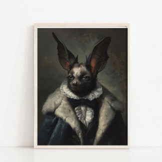 Affiche Halloween Wall Art, Halloween Bat Vintage Print, 