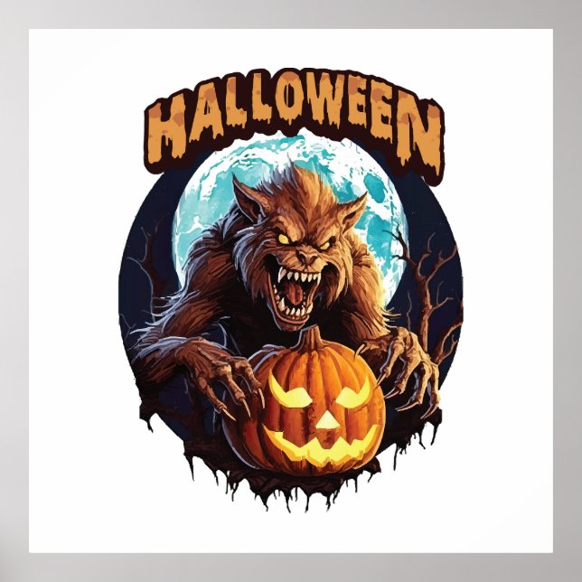 Affiche Halloween Werewolf (Devant)
