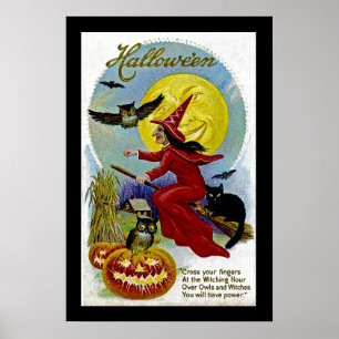 Affiche Hallowe'en Whitch et Moon