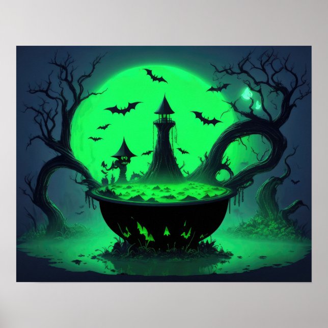 Affiche Halloween Witch Cauldron (Devant)