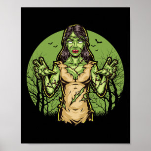 Affiche Halloween Zombie éffrayant amusant Halloween effra