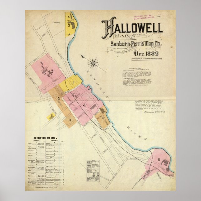Affiche Hallowell, comté de Kennebec et Maine (Devant)