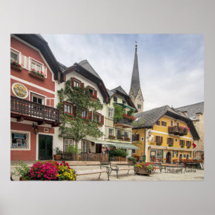 Affiche Hallstatt, Autriche photo pittoresque