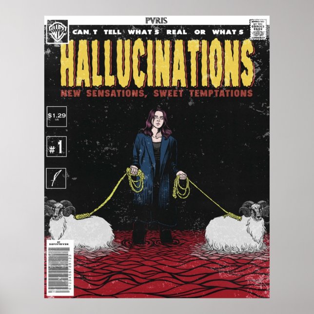 Affiche Hallucinations couverture de bande dessinée PVRIS (Devant)