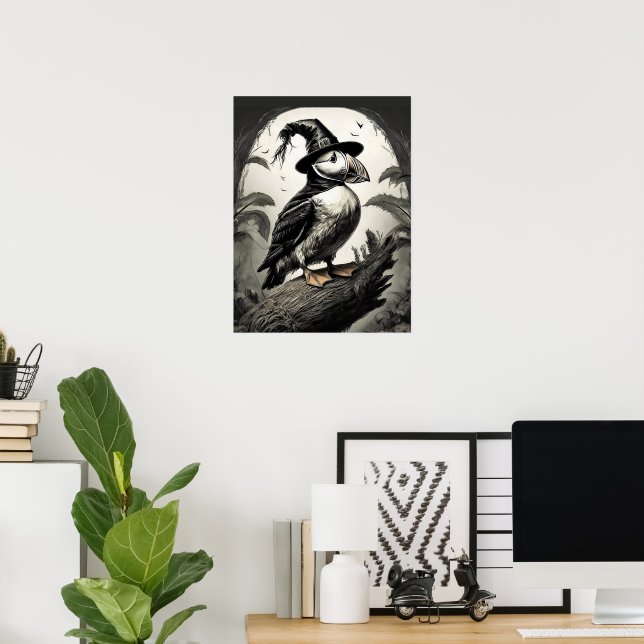 Affiche Hallween Puffin (Bureau à domicile)