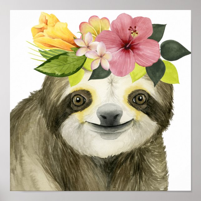 Affiche Halo tropical | Sweet Sloth (Devant)