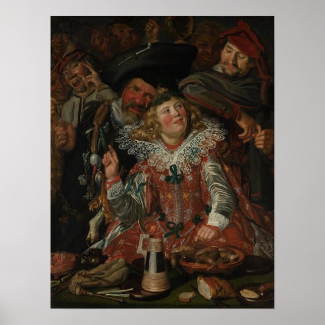 Affiche Hals - Fêtards à la fête de la veille de carême (Devant)