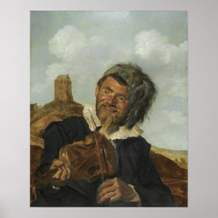Affiche Hals - Homme jouant du violon dans un paysage de d