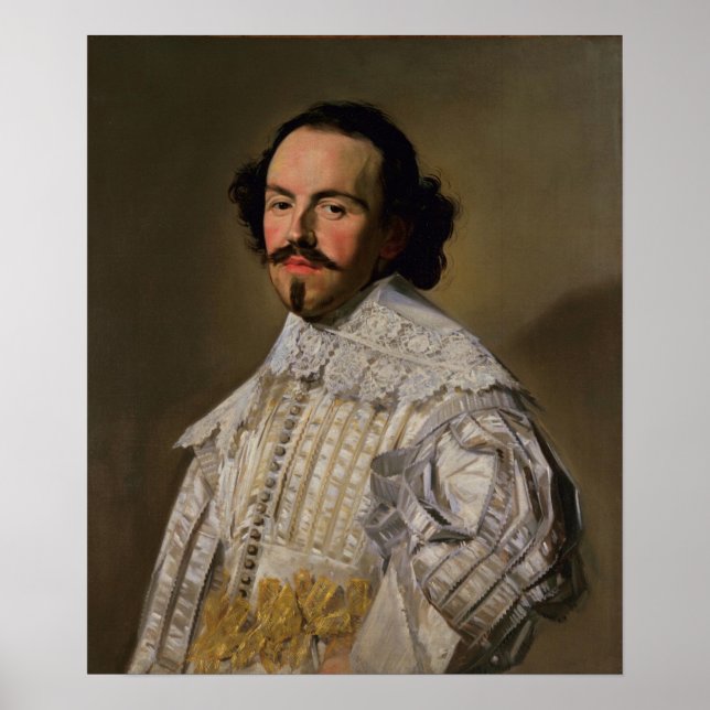 Affiche Hals - Portrait d'un gentleman en blanc (Devant)