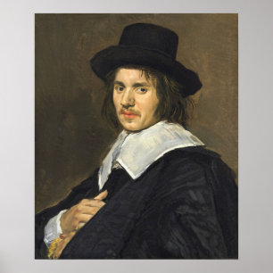 Affiche Hals - Portrait d'un homme avec un nouveau chapeau