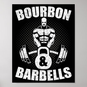 Affiche Haltères Bourbon Fitness Bodybuilding Musculation