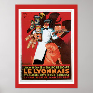 Affiche Ham French Food Vintage