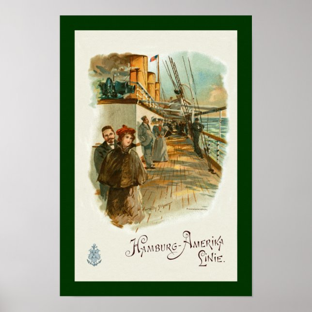 Affiche Hambourg-Amerika~SS Furst Bismark~Homme/Femme Sur  (Devant)