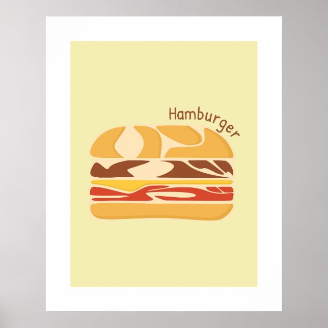 Affiche Hamburger en Kanji japonais/Hiragana Wall Art (Devant)