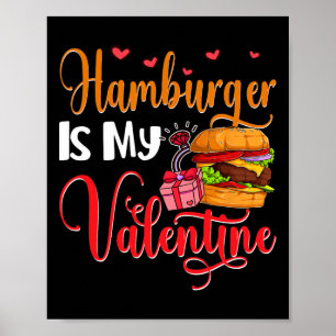 Affiche Hamburger est mon Saint-Valentin Mignon Amoureux d