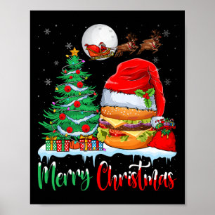 Affiche Hamburger portant Noël Noël Noël - Joyeux Noël