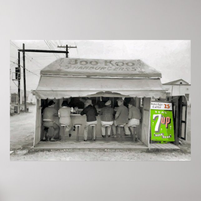 Affiche Hamburger Stand Art, ajouter du texte (Devant)