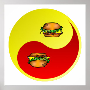 Affiche Hamburger Yin Yang