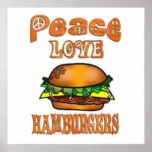 Affiche Hamburgers d'amour de paix